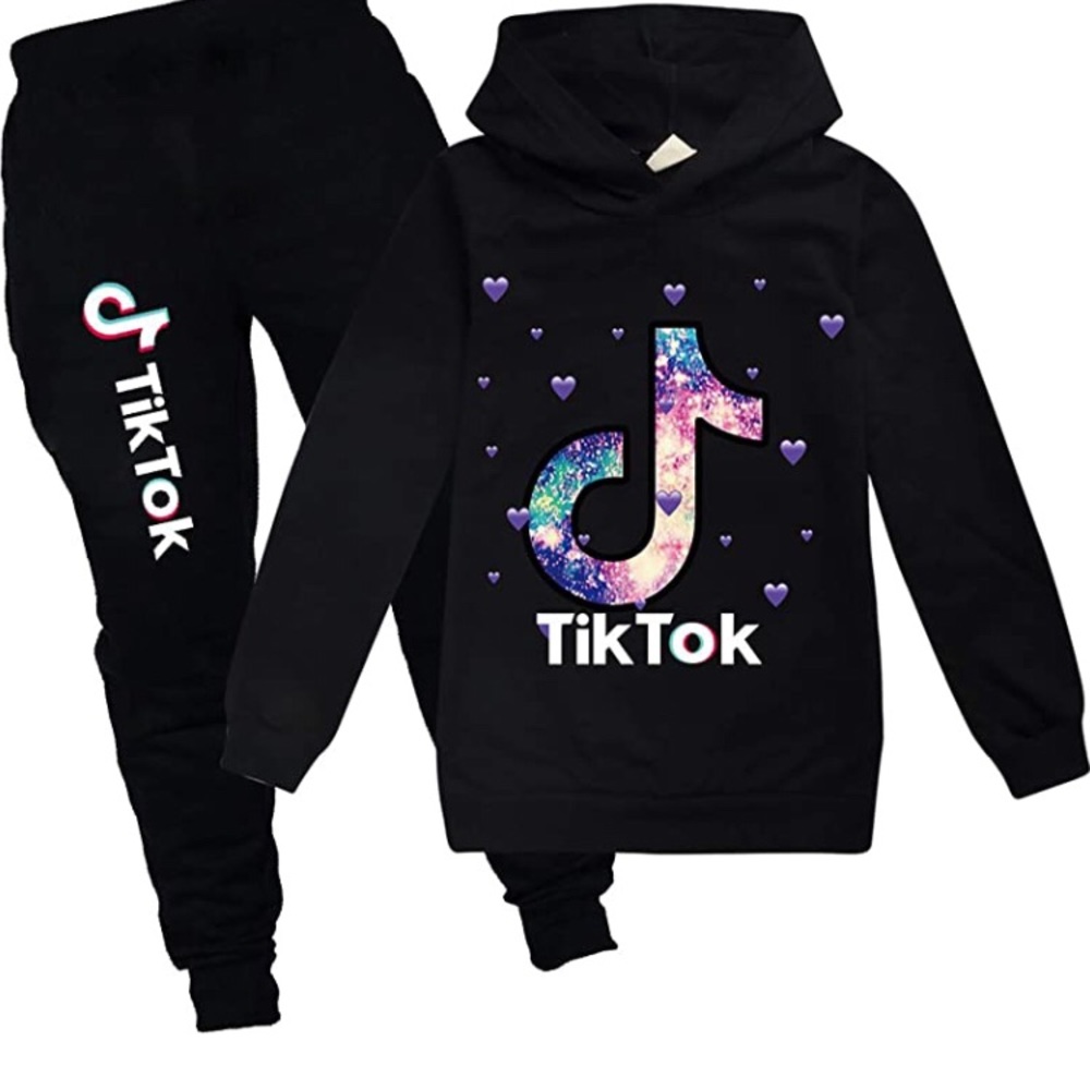 TIK TOK GIRLS MATCHING BLACK SET Pick Ur Size